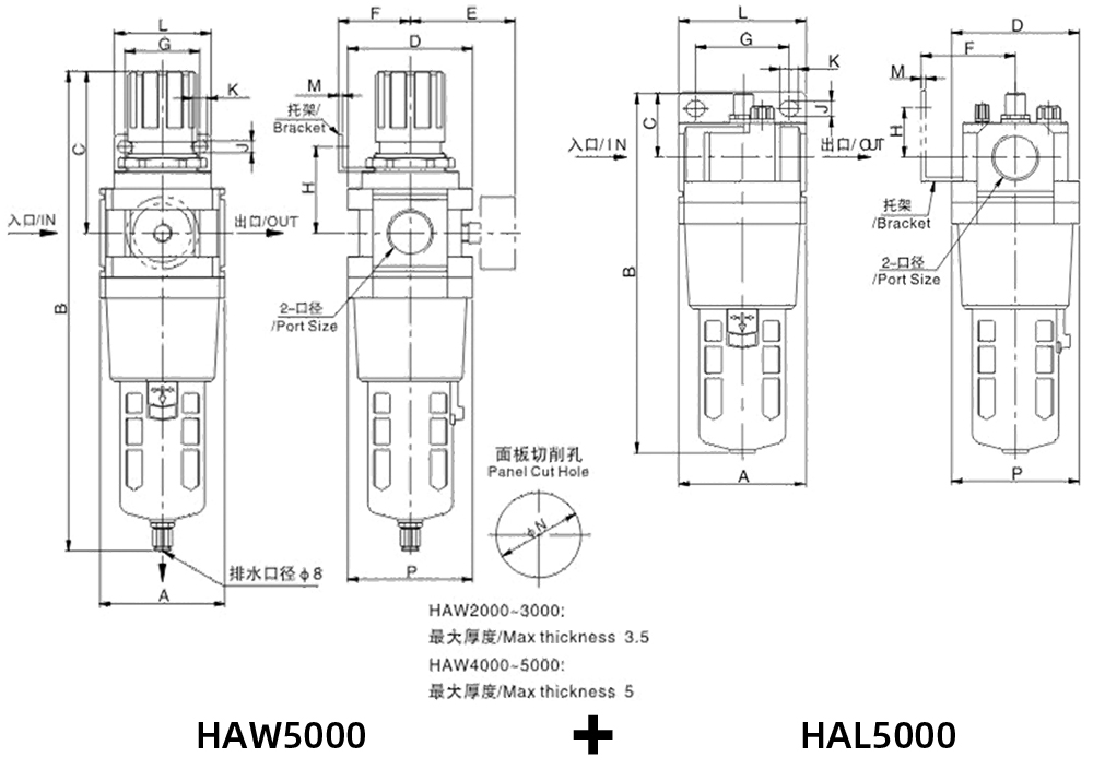 HAC5010组件 尺寸图 CNEN
