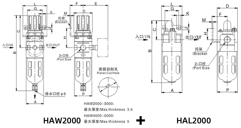 HAC2010组件 尺寸图 CNEN