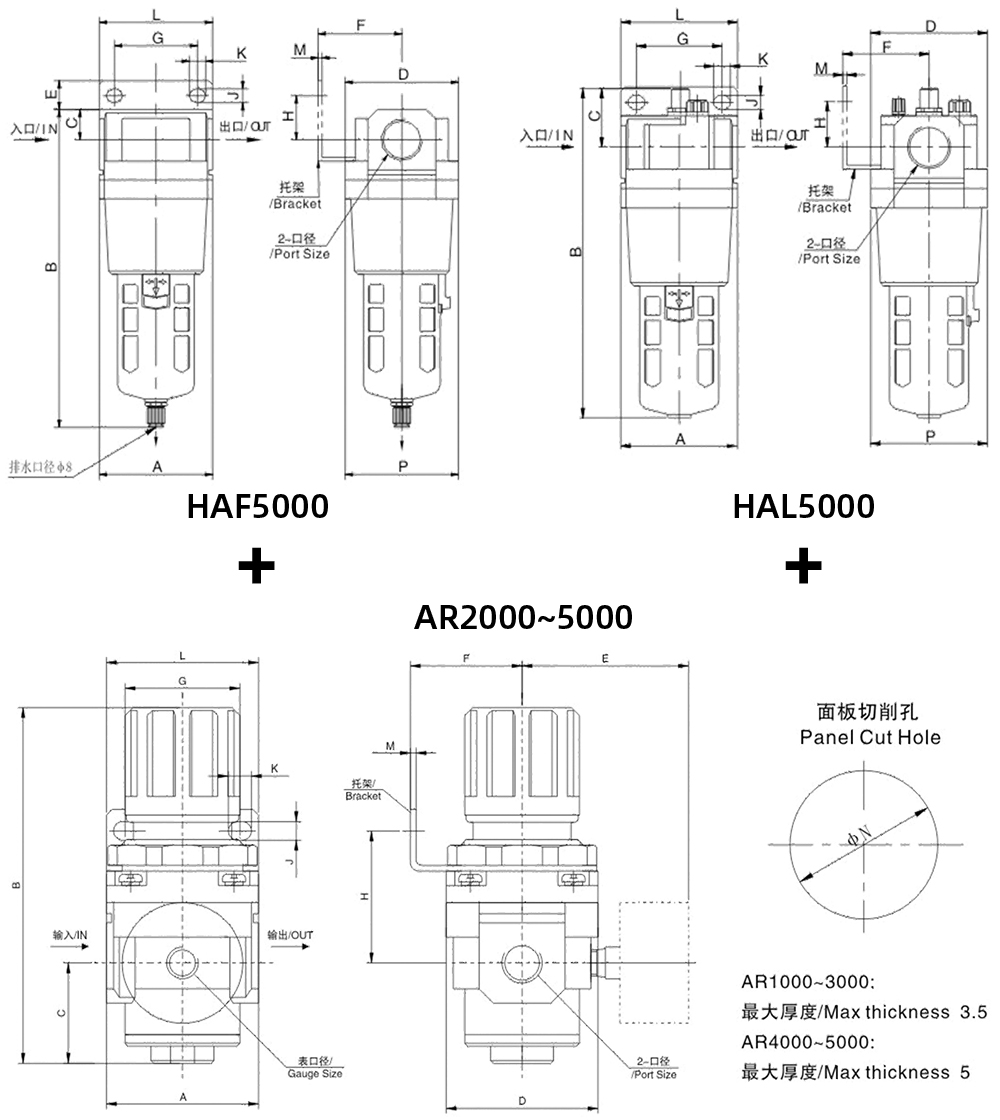 HAC5000组件 尺寸图 CNEN