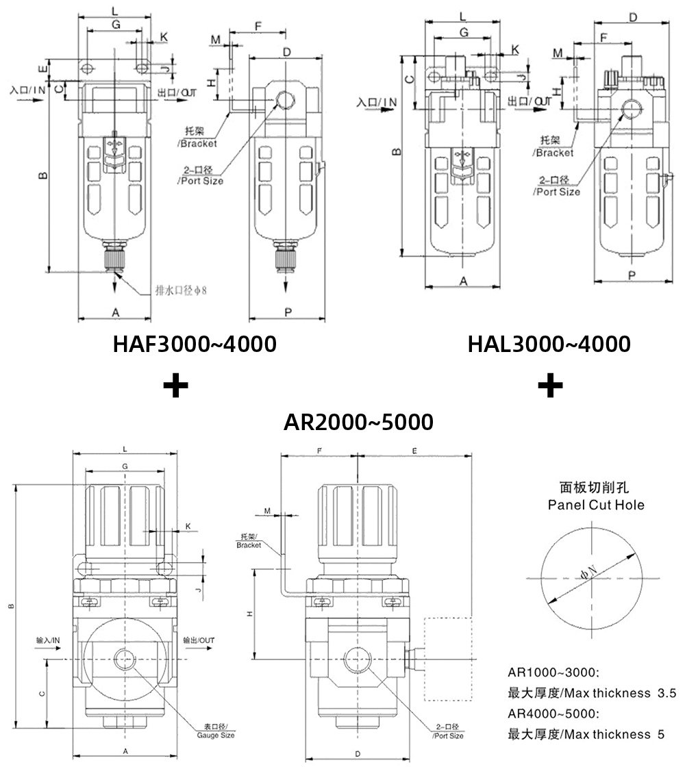 HAC3000-4000组件 尺寸图 CNEN